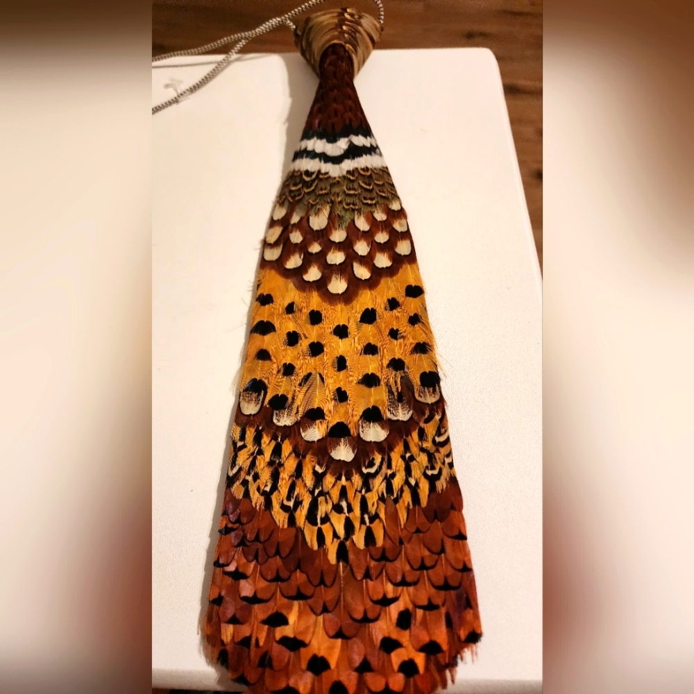 Vintage Pheasant Feather Neck Tie Unique